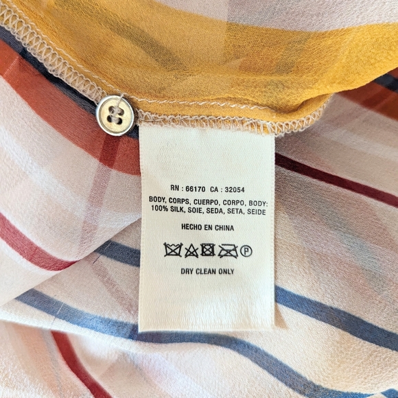 Anthropologie Striped Silk Blouse - Picture 3 of 7